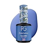 Pink Gellac Vernis Semi Permanent - 301 Azure Blue 15ml - Vernis à Ongles Gel Pour 14+ Jours de Manucure Impeccable - Facile à Utiliser - Semi Permanent Facile à Enlever