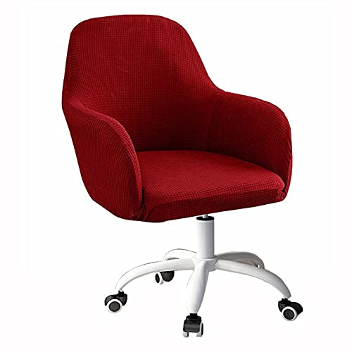 Stuhlbezug Mit Armlehne 1/2/4/6er Set WeiB/Grau Stuhlhussen Büro Hochlehner Hochzeit Samt Stuhlabdeckung Haube Wasserdicht Esszimmerstuhlbezug Protector für Wohnzimmer Restaurant Cover