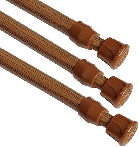 2Packs Net Curtain Tension Rods for Wardrobe Tension Rods with 4PCS Rods Holders for Cupboards, Bathroom, Windows 80-150 Cm/31.5-59.05 Inch Black(Diameter:16mm)