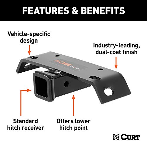 Curt 19031 Step Bumper Hitch Receiver For Westin Or Dmi, Gloss Black, 2-Inch, 5,000 Lbs. #TOP2