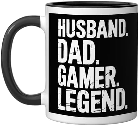 Husband Dad Gamer Legend Funny Apparel For Gaming Fathers Ceramic...