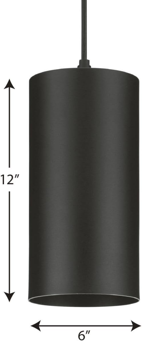 Progress Lighting P550100-031-30 6IN CYL RNDS Cylinder, Black 12.00x6.00x6.00