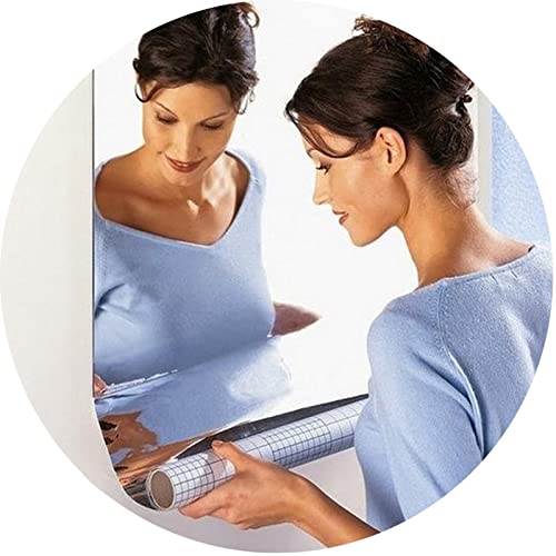 XRJ Miroir Pleine Longueur, Autocollant Miroir, Miroir Doux Qui Ne Se Cassera Pas, Peut Être Coupé Et Épissé, Salle De Sport, Salle De Danse Miroir Mural Complet (Color : Silver, Size : 80 * 100cm)