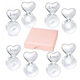 Cris Vida Valor – 4 Pares Tuerca Corazón Plateado | Cierres Pendientes Lóbulo Caído y Lóbulos Caídos | Tuercas para Pendientes Elevadoras | Silicona Hipoalergénica | Caja de Regalo Premium
