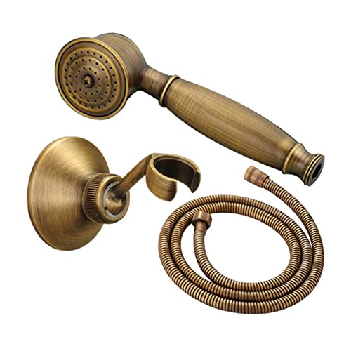 WANLN Cabezal De Ducha De Mano Retro, Rociador De Lluvia De Cabezal De Ducha De Latón De Mano con Manguera De 59 Pulgadas Y Soporte Fácil De Instalar Cover