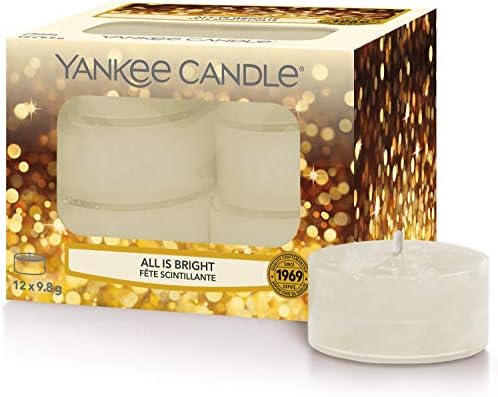Yankee Candle CLASSIC-Vanilla świeca zapachowa, All Is Bright, mała świeca w szkle, 104
