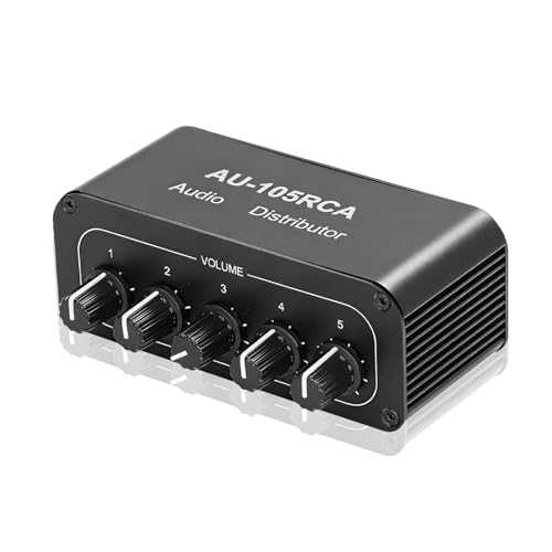 Yuecoom Commutatore Audio Bidirezionale, Commutatore Audio Bidirezionale Stereo A 5 Vie L/R Per Canale Audio, Splitter Per Interruttori Audio Ad Alta Fedeltà Per Multimedia