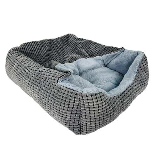 Mama halo Dog Beds for Up To 30 lbs Dogs, Medium Rectangle Puppy Beds Featuring Cave Hooded Blanket...