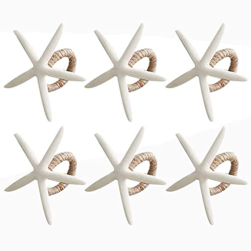 CTRLZS Napkin Rings Set of 6, Sea Star Napkin Ring for Starfish for Tables, Wedding, Birthday, Banquet, Christmas