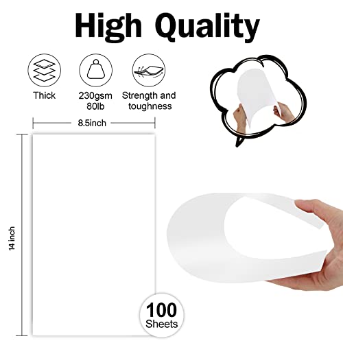 White Blank Cover Stock 8.5x14 Thick Paper 100 Sheets by Goefun - Image 2