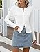 Gleeneat Womens Cardigan Sweaters White Long Sleeve Button Down Up Going Out Tops Cropped Lightweight Crop Summer Cute Ribbed Shirts Y2k Trendy Fashion Clothing Outfits Clothes 2026