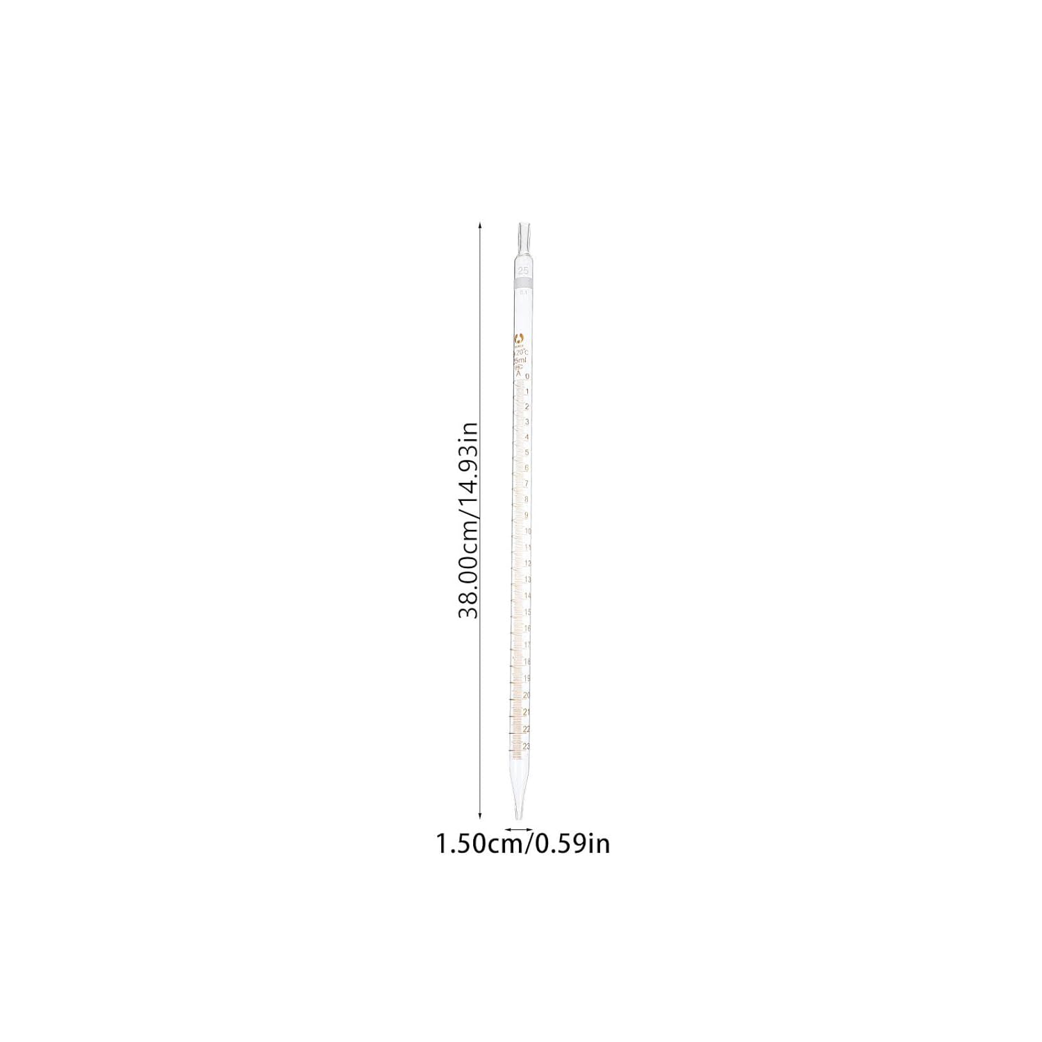 20pcs 25ml Calibrated Glass Droppers Straight-tip Pipettes Laboratory Liquid Transfer Graduated Pipette Set for Scientific Fluid Handling