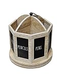 Rae Dunn Desk Spinner - Wooden Pen, Pencil Holder Desktop Organizer - Small Rustic Wood Desk Top Caddy for Office Accessories and Supplies - Organization for Home, School, Classroom, Work - Light Wood