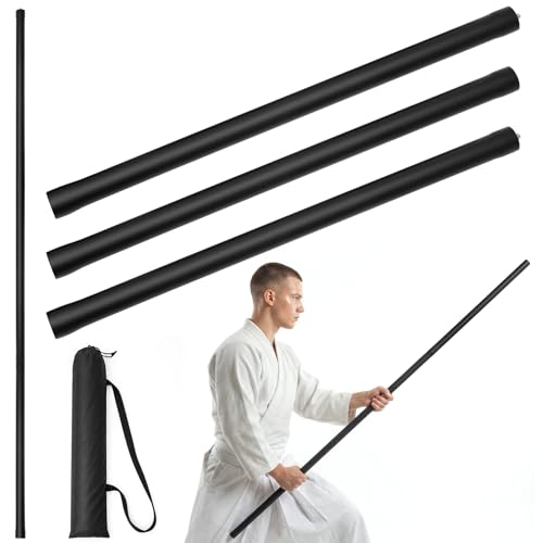Silipull Collapsible Bo Staff 4ft & 6ft - Foam-padded Martial Arts Training Staff, Escrima Sticks, Yoga Stick Safe Practice, Portable with Carry Bag