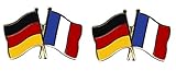 Größe ca. 22 mm Yantec Freundschaftspin 2er Pack Deutschland Frankreich Pin Anstecknadel Doppelflaggenpin