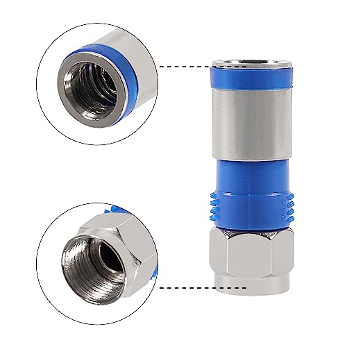 Connecteur RG6 F étanche à compression métallique droite pour câble coaxial - 3