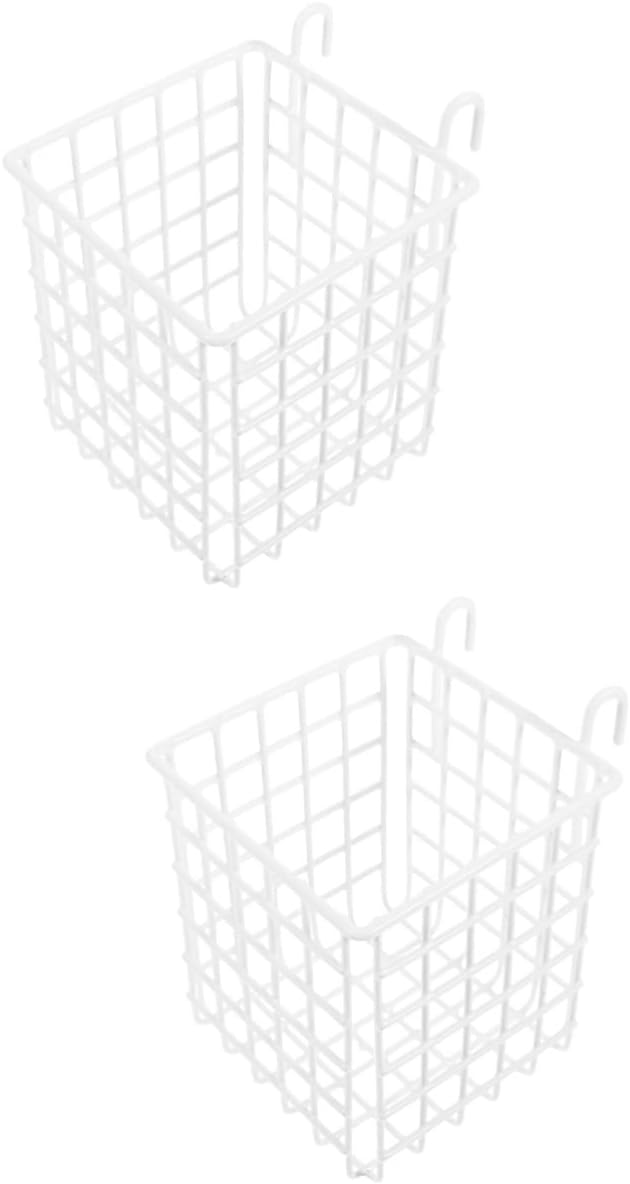 Cabilock 2pcs Wire Hanging Basket Storage Rack Iron over The Door Organizer for Kitchen Bathroom and Bedroom Sturdy Multi-functional Design for Utensils and More Elegant Mesh Style