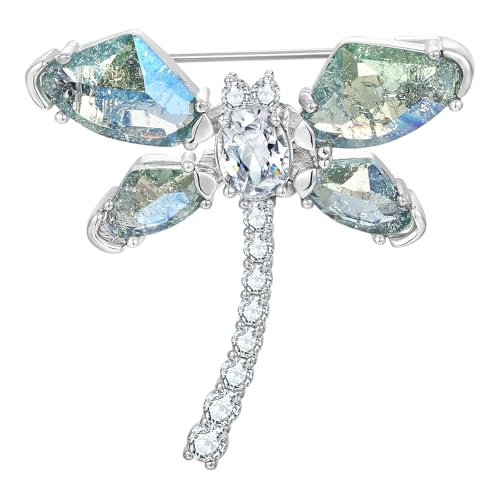 SHE'S FREE STYLE JUST FOR YOU Snail Brooches and pins for women, Sparkling Cubic Zirconia & Pearl Copper Pin, 2.36" Long Clasp Design Playful Jewelry