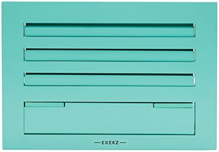 EXERZ Cookbook Stand Wooden Bookrest Cookery Recipe Holder Reading Rest -34 x 24 x 2 cm Adjustable Height - For Kitchen Home Office Book iPad Tablet - Premium Quality Beech Wood (Blue)