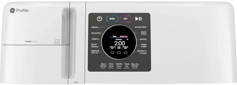GE Profile PFQ83HSSWWW 4.6 Cu. Ft. White High-Efficiency Smart Combo Electric Washer/Dryer