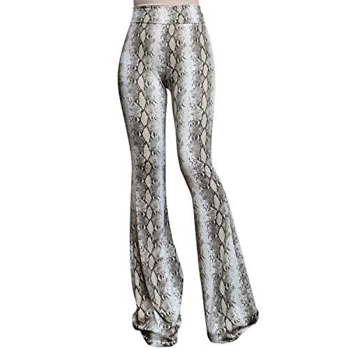 Smt Women's High Waist Wide Leg Long Bell Bottom Yoga Pants Large Animal Snake #TOP3