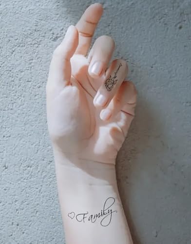 30 Sheets Fine Line Temporary Tattoos - Realistic Removable Body Art, Words, Patterns, Flowers, Botanical Leaves - 100s of Festival Tattoos - Image 4