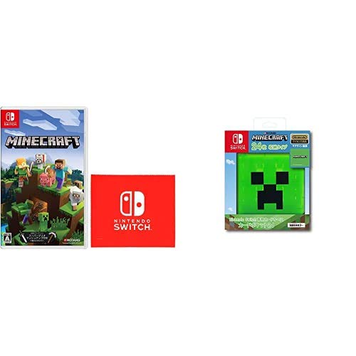 Minecraft (マインクラフト) - Switch (【Amazon.co.jp限定】オリジナルマイクロファイバークロス 同梱) + 【任天堂ライセンス商品】Nintendo Switch専用カードケース カードポケット24 マインクラフト クリーパー