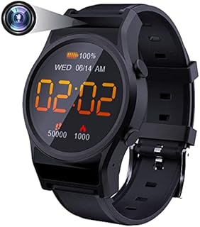 Smartwatch Mini Kamera IPX6 Wasserdicht, Versteckte Kamera Smart Watch, 1080P Tragbare Cam Gear, Video Audio Recorder, Überwachungskameras kompatibel für Android iOS 32GB