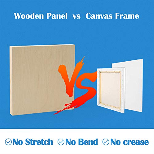 Falling in Art Unfinished Birch Wood Canvas Panels Kit, 4 Pack of 6x6’’ Studio 3/4’’ Deep Cradle Boards for Pouring Art, Crafts, Painting and More - Thumbnail 4