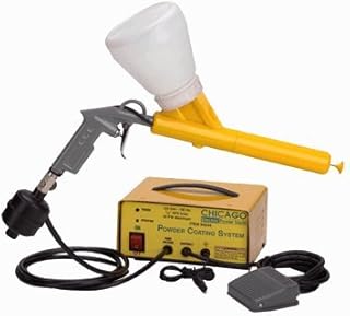Chicago Electric Power Tools Portable Powder Coating System 10-30 PSI with Powder Coating Gun, Foot Switch, Power Source, Inline Filter and Two Powder Cups