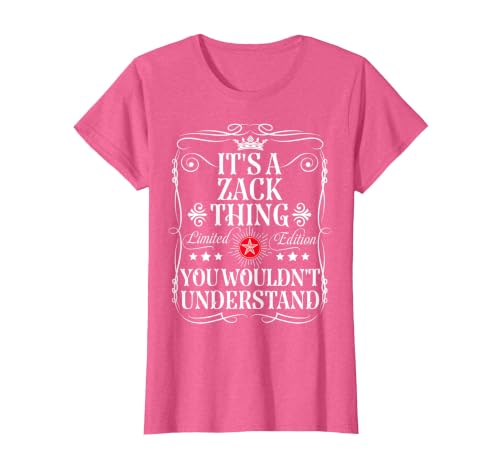 Zack Name Its A Zack Thing You Wouldn't Understand T-Shirt, Women, Pink Heather, 3X-Large