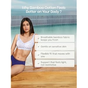 enamor bamboo cotton a077 side support everyday womens t shirt bra 3x softer 4x more absorbent antimicrobial padded wirefree full coverage