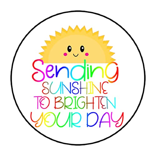 30 Sending Sunshine to Brighten Your Day Stickers, Labels, Envelope Seals