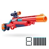 XSHOT Excel Ejector Shell Blaster de ZURU – Pistolet à Fléchettes avec Éjection de Douilles et Lunette Tactique, 8 Fléchettes Technologie Air Pocket et Portée de 27m