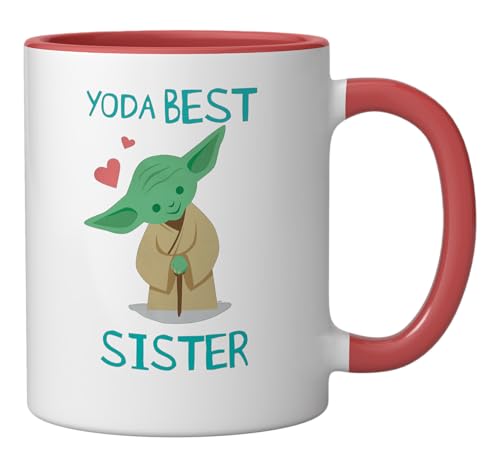 Taza cerámica Star Wars Yoda rojo/blanco 11 oz miniatura 2