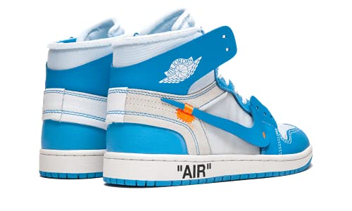Image of Nike Men's Air Jordan 1 Retro High Off-White UNC, White /Dark Powder Blue /Cone, 4.5
