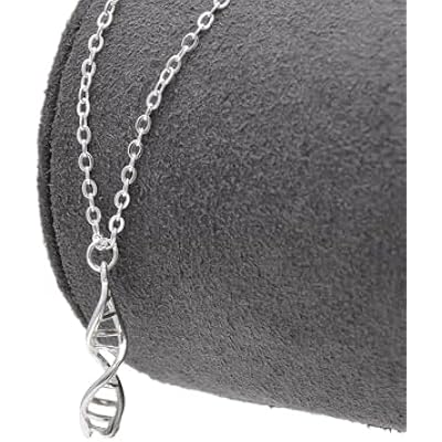 Paialco Dainty Sterling Silver Double Helix DNA Pendant Necklace for Women