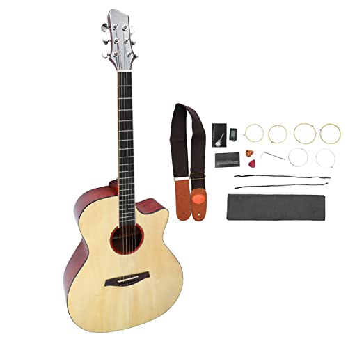 Folk Guitar Beginner Starter Pack, Guitare Acoustique en Bois Massif Entièrement équipée pour les Mélomanes (Couleur du bois naturel) - Les Beatles, Paul McCartney, John Lennon, RIngo Starr, George Harrison Folk Guitar Beginner Starter Pack, Guitare Acoustique en Bois Massif Entièrement équipée pour les Mélomanes (Couleur du bois naturel) – Image 7