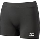 Mizuno Women's Flat Front Shorts, Black, Medium