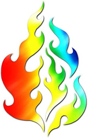 Miniatura 8 de Fire Flames Art - Vinilo adhesivo de 5.75 x 9.25 pulgadas, color rojo