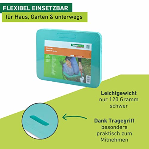 Windhager Permium Kniekissen, Sitzkissen, Mehrzweckkissen ideal für Arbeiten im Garten, Haus und Werkstatt, türkis, 40 x 30 x 4 cm, 06254
