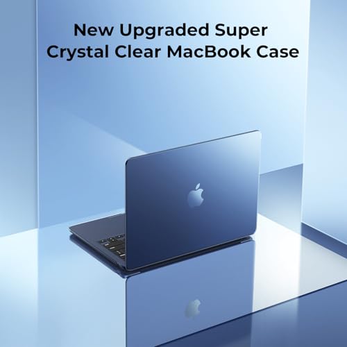Image of EooCoo Case Compatible for MacBook Air 13.6 inch 2026 2025-2022, M4 M3 M2 A3240 A3113 A2681,[Match Original Machine Color] Ultra-Thin Invisible,High Transparency Laptop Hard Shell Cover-Midnight Clear