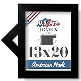 US Art 13x20 Modern Black 1.25 Inch Wood Composite American Made Picture & Poster Frame, Home and Wall Decor