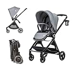 Kinderwagen Verstellbarer Fahrtrichtung,ELITTLE EMU Klappbar Buggy bis 25kg Allroad,Buggy Ruckwartsgerichtet, Kinderwagen mit Liegefunktion fur Klein von 0 bis 3,Grau