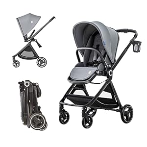 Kinderwagen Verstellbarer Fahrtrichtung,ELITTLE EMU Klappbar Buggy bis 25kg Allroad,Buggy Ruckwartsgerichtet, Kinderwagen mit Liegefunktion fur Klein von 0 bis 3,Grau