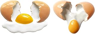 Resin Simulation Egg Refrigerator Magnets, 2 PCS Broken Egg Fridge Magnets, Cute Food Shaped Home Office Refrigerator Stickers Whiteboard Magnets