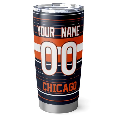 Image of Chicago Tumbler 20oz Travel Mug Gifts Custom Name Number