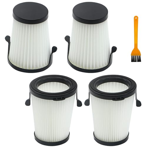 Aolleteau 4 Pack HEPA Vacuum Filters Compatible with Milwaukee M12 Compact Vacuum 0850-20, Compare to part# 49-90-1950, Including 4 Pack HEPA Filters & 1 Pack Brush -  M12Blackfilter-04