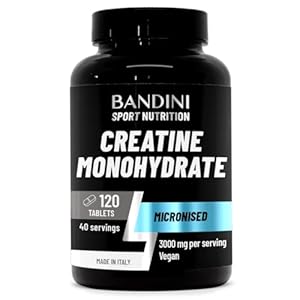 Bandini® Creatine Monohydrate 120 Tablets | Sport Supplement for Energy, Training and Gym | Pre Workout for Men & Women | Alternative to Powder | 100% Vegan Micronised Creatine | Keto Unflavoured