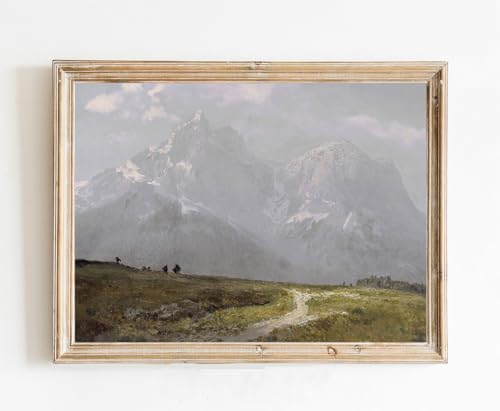 Reproduction Oil Painting Vintage Poster of of Mountain Range with